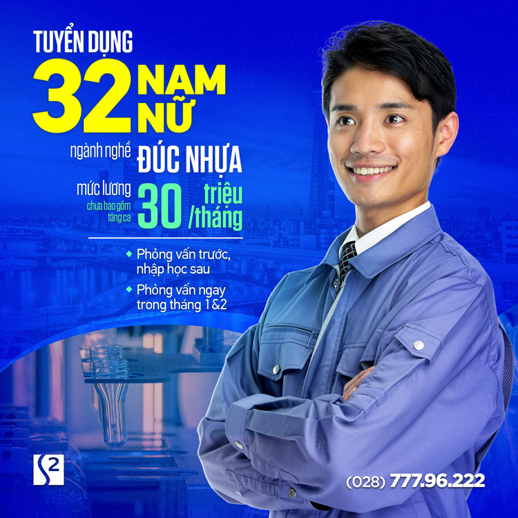 Xuất khẩu lao động Nhật Bản Esuhai - Tuyển dụng ngành Đúc nhựa